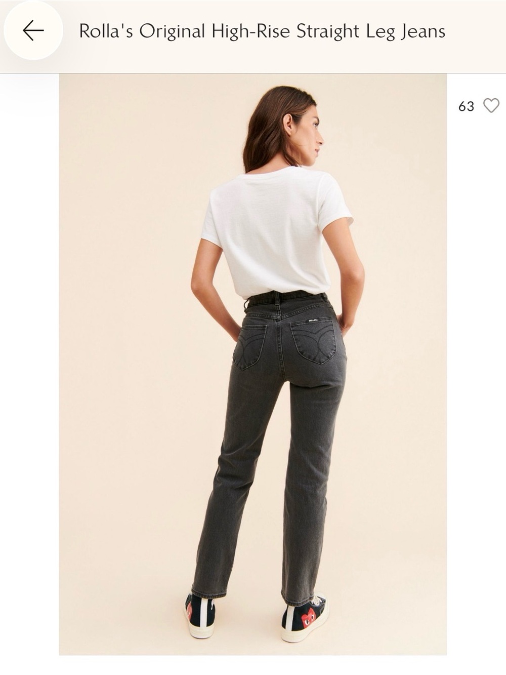 ROLLA'S High-Rise Straight Leg Jeans in Charcoal Gray